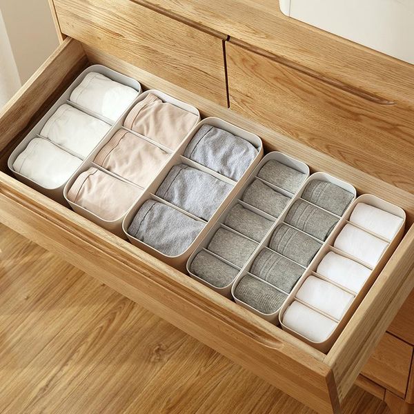 

storage boxes & bins stackable underwear box socks finishing household plastic compartments with