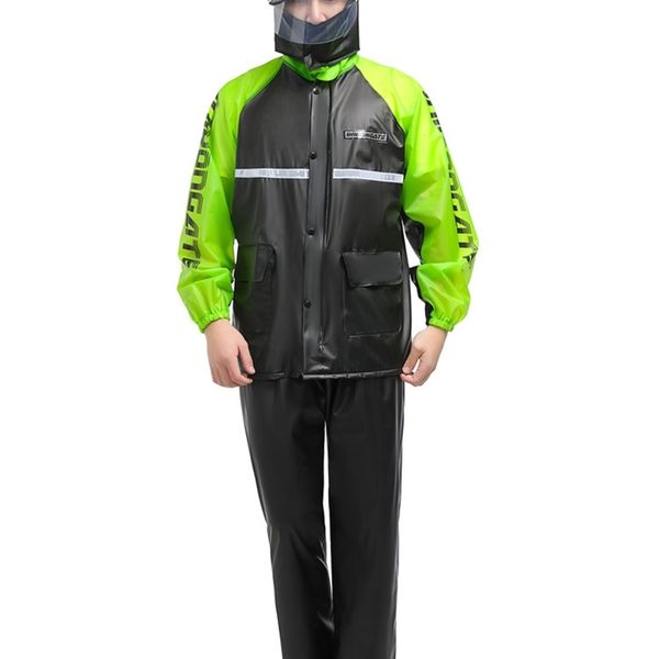 Erwachsene Radfahren Herren Regenmantel Regenhose Wasserdichte Motorrad Regenmantel Kunststoff Undurchlässig Yagmurluk Erkek Regen Getriebe BE50rc 210320