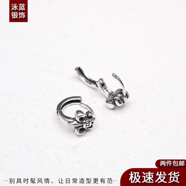 

factory wholesale s925 sterling silver used earrings pins ins simple punk earrings