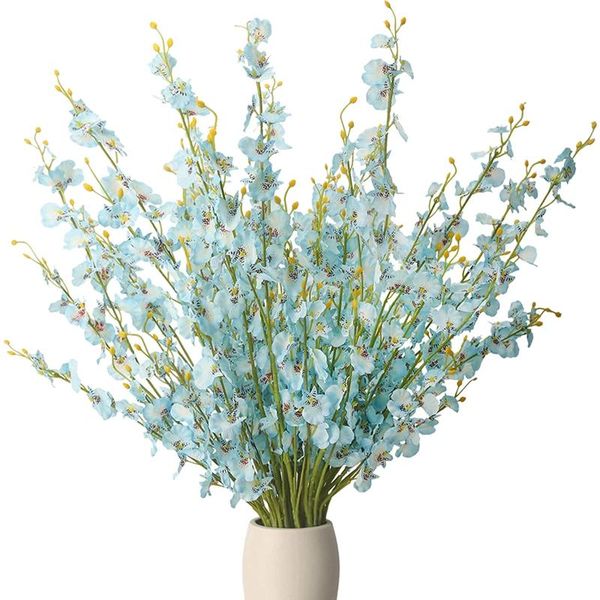 

artificial orchid silk fake flowers faux dancing lady orchids stems flower 10 pcs press for wedding home office party decorative & wreaths