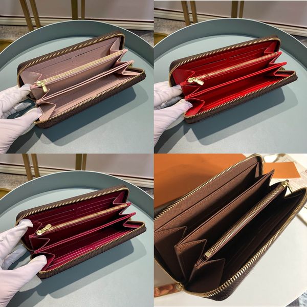 

luxurys designer bags wallet leather canvas 12 credit slots long zipper wallets card holder purse women clutches bag m42616 m41894 m41895 m4, Red;black