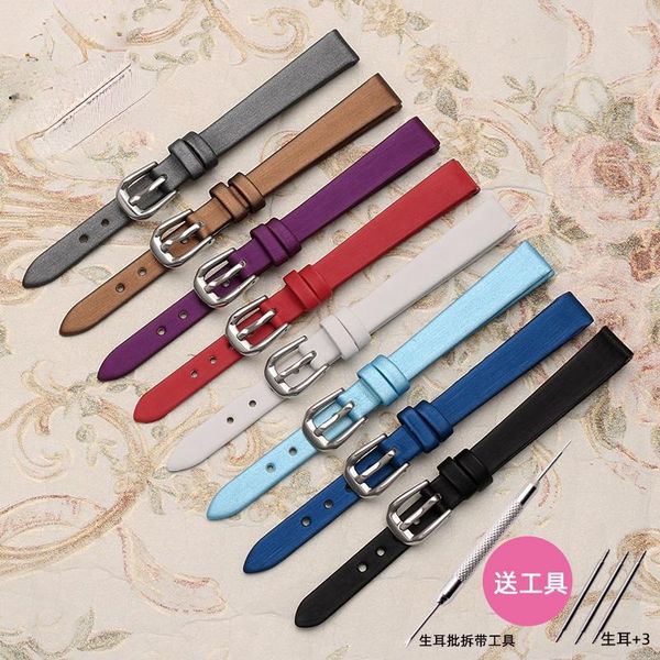 

watch bands watchbands thin silk ribbon band women's for strap small size red white 6 | 8 10 12 14mm, Black;brown