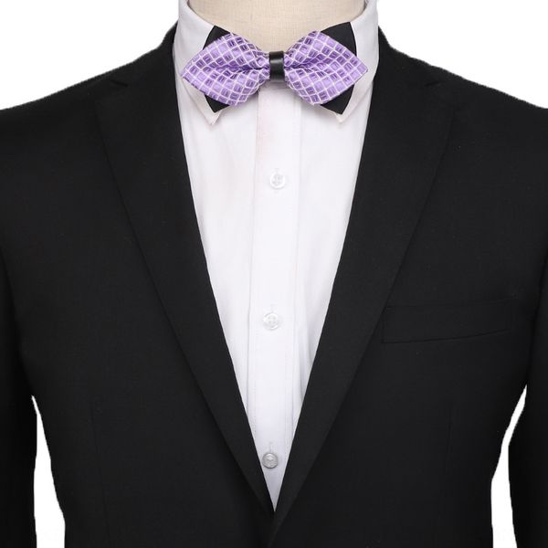 

ez5 korean british sharp neck ties angle men's polyester business banquet korean british sharp angle jacquard men's bow tie polyester busin, Blue;purple