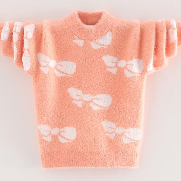 

pullover knitted sweater children's clothing autumn winter clothes girl o-neck casual kids cartoon shirt 2021 3-13 year, Blue
