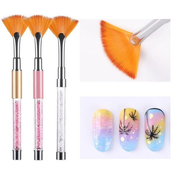 

makeup brushes nail art manicure uv gel brush fan-shaped gradient blooming painting shaking chalk acrylic with drill pen painted