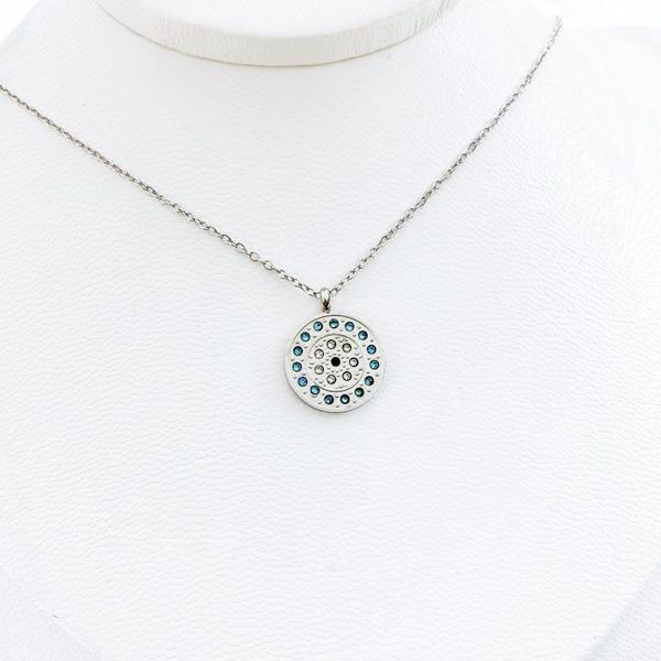 

earrings & necklace stainless steel necklaces eye cube simplicity style fashion choker pendant chain for women jewelry party, Silver