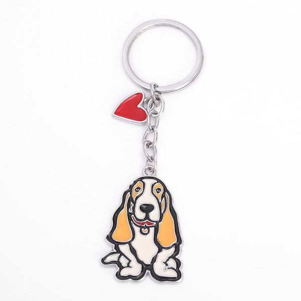 

keychains fashion car key chains cute keyring metal pet dog pendant bag charm men women keychain ring holder gifts, Silver