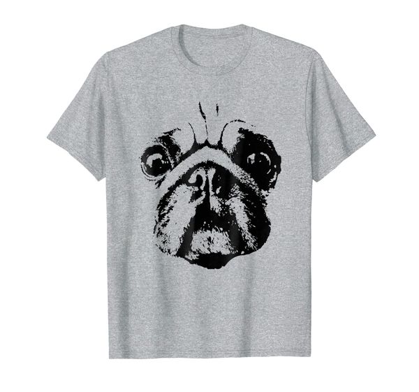 

cute pug face t-shirt - dog diy vintage style costume, White;black