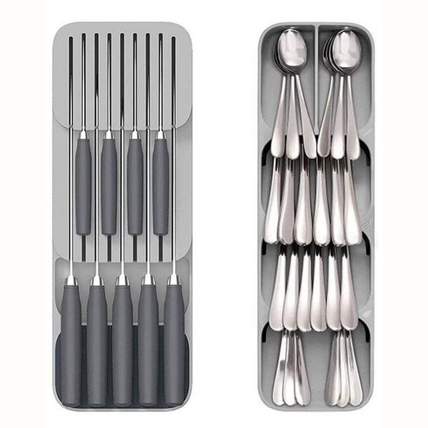

hooks & rails kitchen organizer fork spoon divider container cutlery drawer storage box tray for utensils cabinet stand -40