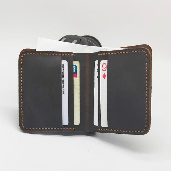 

wallets crazy horse male short purse drivers license wallet clutch men genuine retro for s handmade high quality, Red;black