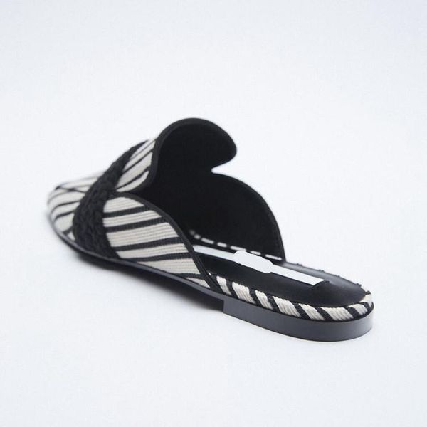 

slippers flat shoes female gingham woman's slides beige heeled sandals fashion mules cover toe 2021 black luxury summer rom