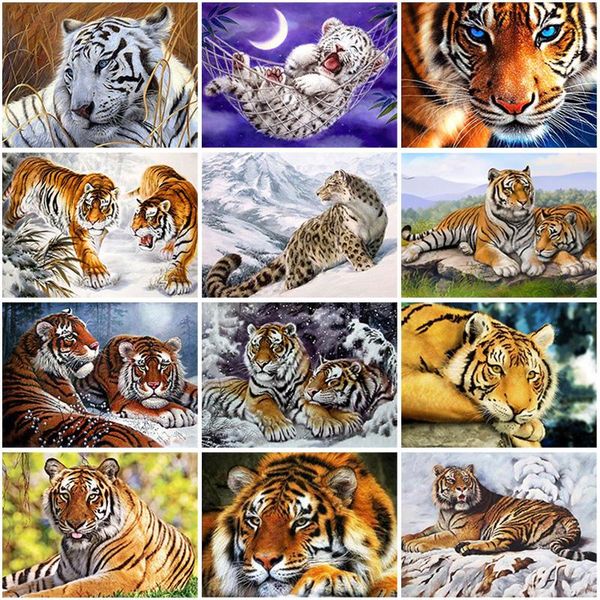 

diamond painting tiger diy 5d full round square rhinestone mosaic diamante embroidery cross stitch wall art home gift