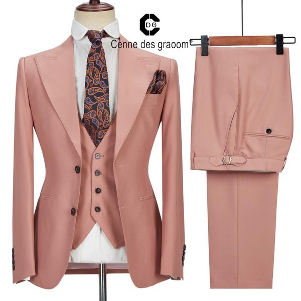 

men's suits & blazers cenne des graoom men costume homme tailor-made vest pants 3pcs set wedding dress groom formal business work wear, White;black