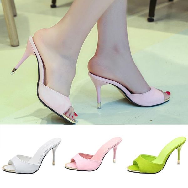 

fashion women sandals summer shoes party high heel stiletto open toe flat casual heels, Black