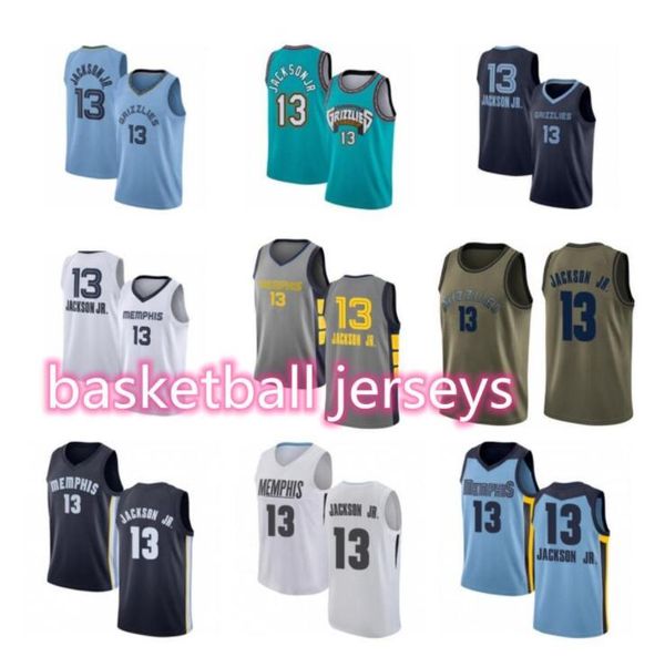 

2021 jaren custom men women youth 13 jackson jr basketball jerseys red blue jersey leave number name 22, Black;red