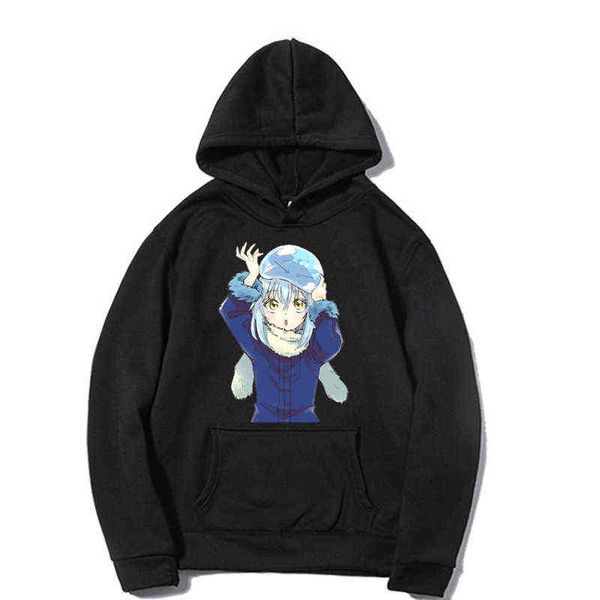 

rimuru tempest hoodie anime graphic print hoodie for men sportswear coat g1214, Black