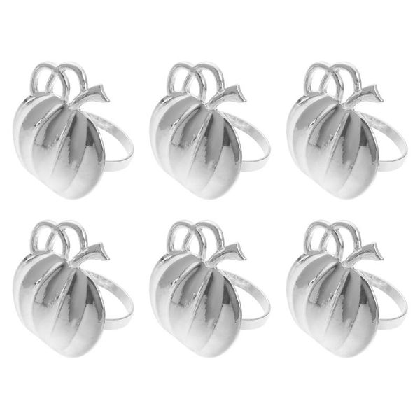 

napkin rings 6pcs practical pumpkin design holders (silver)