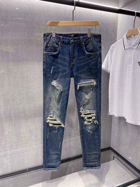 

2022 spring new fashion men's designer us size jeans men's designer jeans, Blue