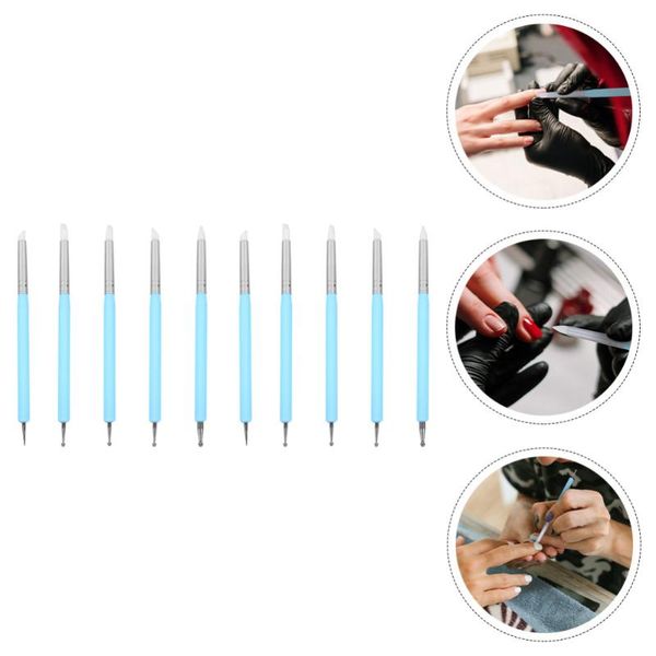 

craft tools 1 set 10pcs uv nail art pens practical double-ended pottery (sky-blue)