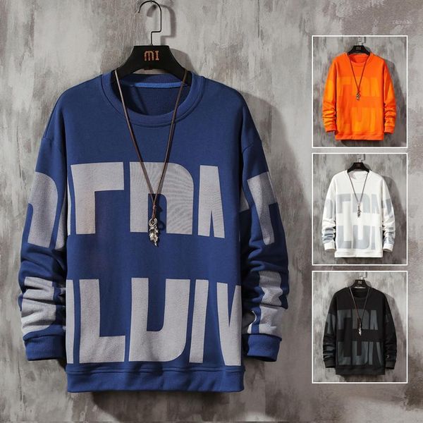

men's hoodies & sweatshirts spring autumn 2021 print skateboard casual hip hop streetwear one piece brand black white
