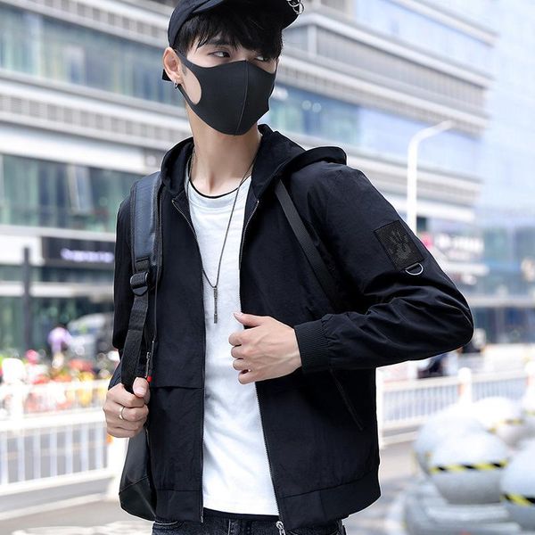 

men's jackets young hooded casual jacket students trench coat of cultivate one's morality, Black;brown