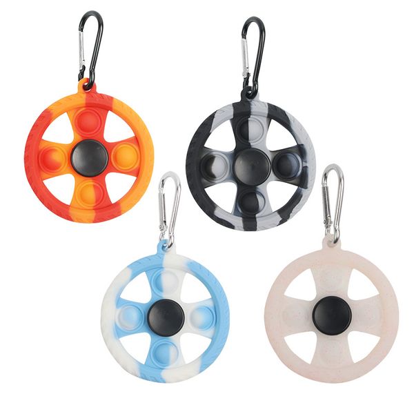 

dhl finger bubble music gyro luminous silicone decompression toy keychain