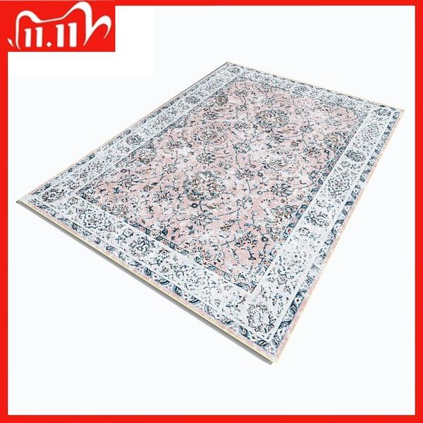 

nordic style soft carpets for bedroom home decor vintage floral pattern non-slip pink rug anti-wrinkle floor mats