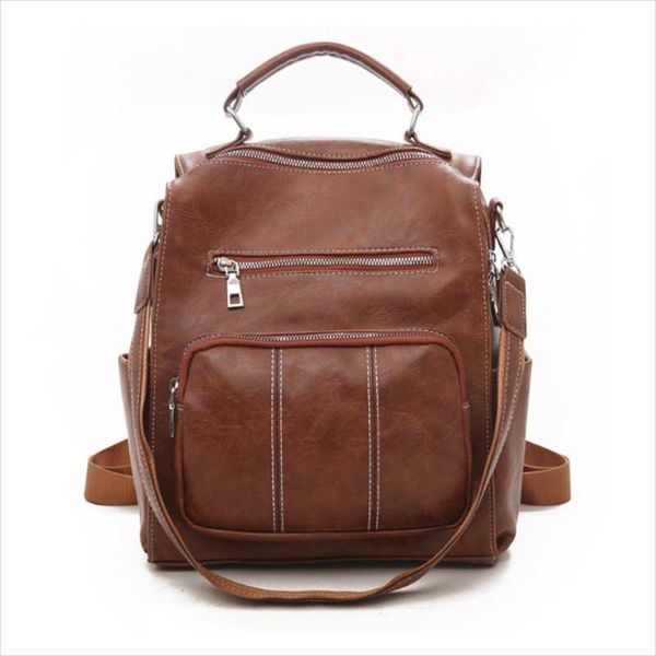 

backpack style large capacity women 2021 fashion designer casual zipper bags for ladies female shoulder bag