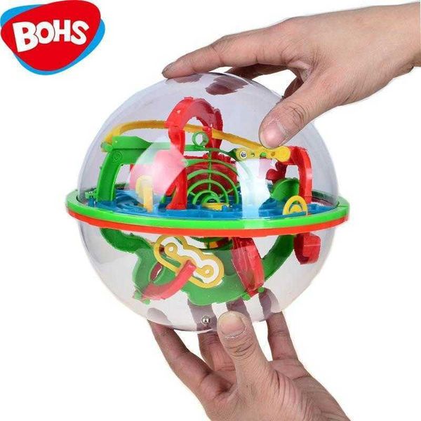 100 etapas tamanho grande tamanho 3d labirinto magia rolar globo bola de mármore cubos cubos cérebro teaser jogo esfera labirinto