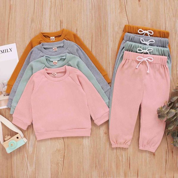 

kids autumn winter baby clothes home wear pajamas set cotton 2pcs pyjamas suit for 1 6y boy girls outfits, White
