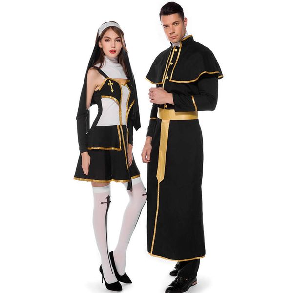 

new costum for christian male prits and nuns, Black;gray