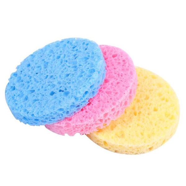 

sponges, applicators & cotton 2pcs natural wood pulp sponge cellulose compress cosmetic puff facial washing face care cleansing makeup remov