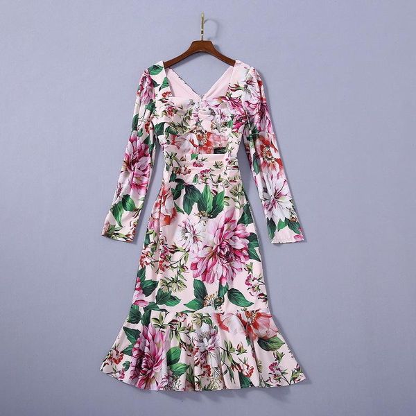 

casual dresses 2021 autumn outfit amazon selling dress show thin fold fashion printing bring long-sleeved, Black;gray