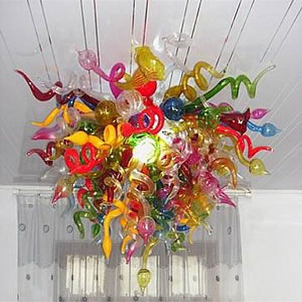 

art deco multi colored pendant lamps chandeliers 32x32 inches creative crystal hand blown glass murano chandelier l lobby decoration indoor
