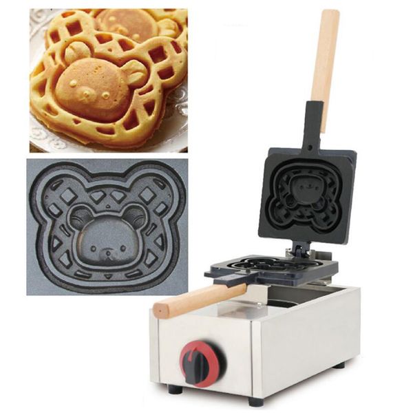 Пищевая обработка Коммерческий газовый медведь Голова Waffle Maker Baker Taiyaki Machine