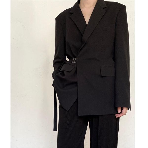 

men's suits & blazers wear tide koean casual suit coat for male 2021 autumn light luxury loose simple long sleeve big size, White;black