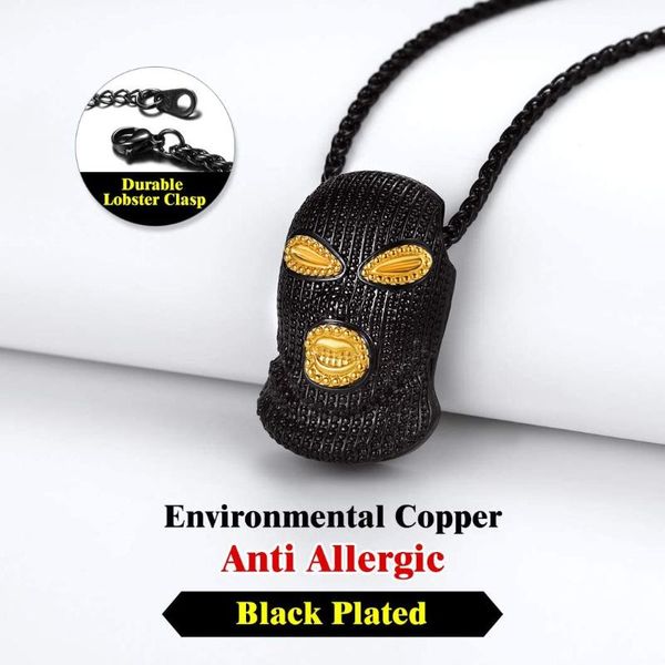 

pendant necklaces chainspro anti terror headdress necklace men's stainless steel/18k gold/black plated military style punk jewelry cp49, Silver