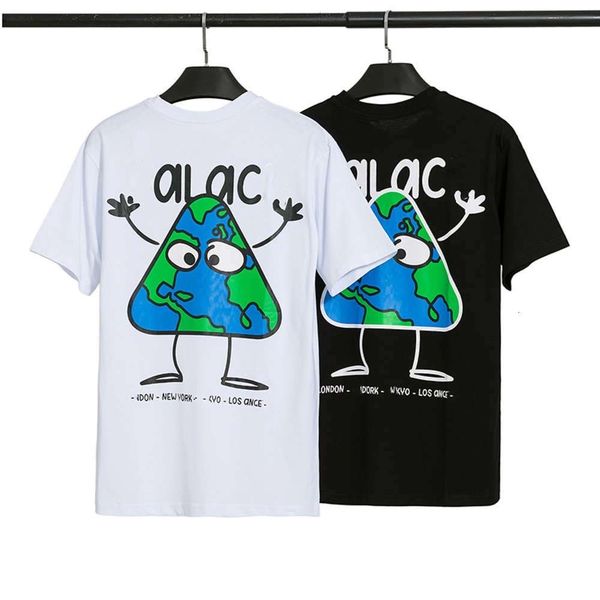 

fashion brand t shirt cartoon triangle couple hip-hop letters round neck loose short sleeves, White;black