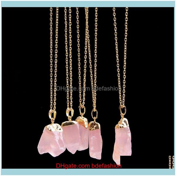

pendant & jewelry5pcs/lot natural quartz crystal pendants necklaces gold color chain irregular stone statement necklace for women choker jew, Silver