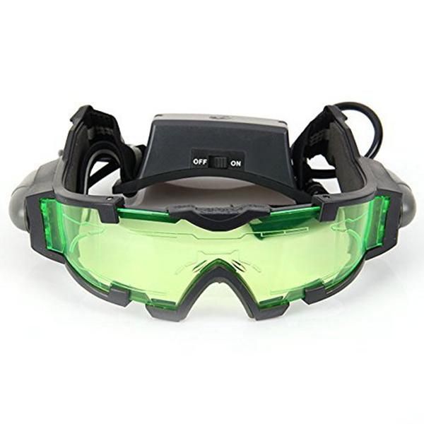 

sunglasses -night vision scope with flip-out led blue for activities at night especially children's games, White;black