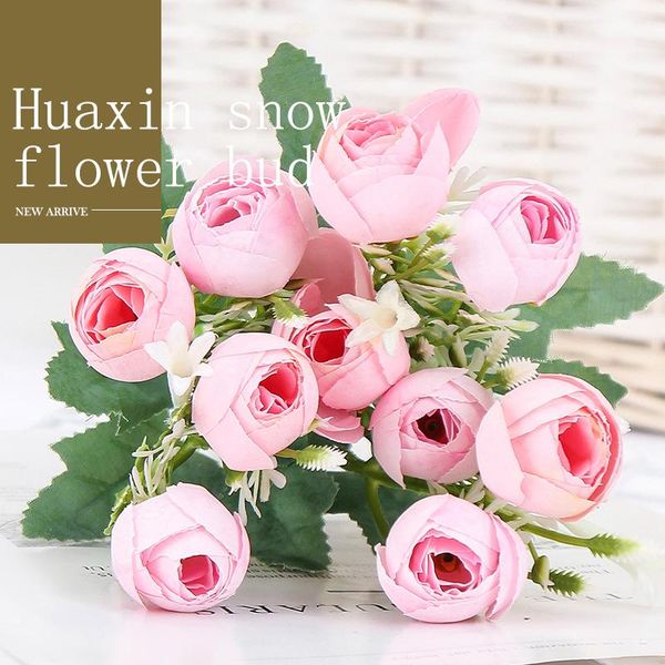 

heads artificial flowers silk rose bouquet for home wedding garden decoration diy bridal fake flower accessories decorative & wreaths
