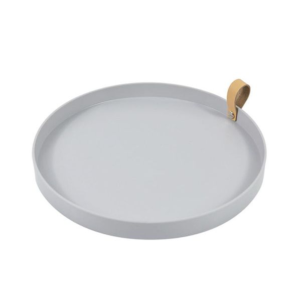 

storage boxes & bins lightweight deskorganizer plastic round tray with pu handle vegetable fruit living room container kitchen bathroom