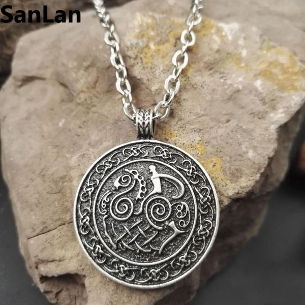 

chains sleipnir viking scandinavian norse necklace, Silver