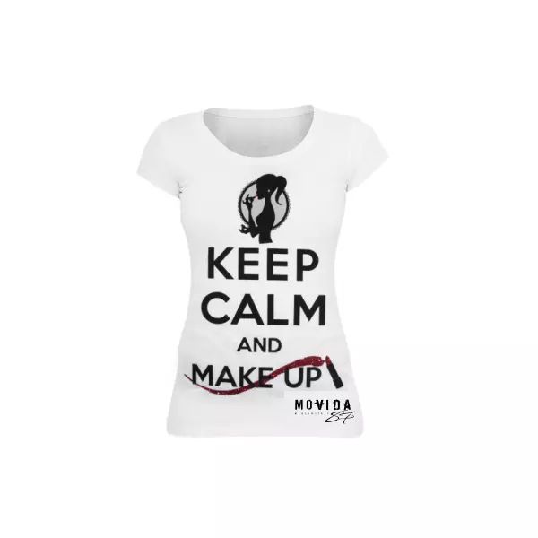 

T-Shirt Lady NightLife 87 keep calm make up, White;black