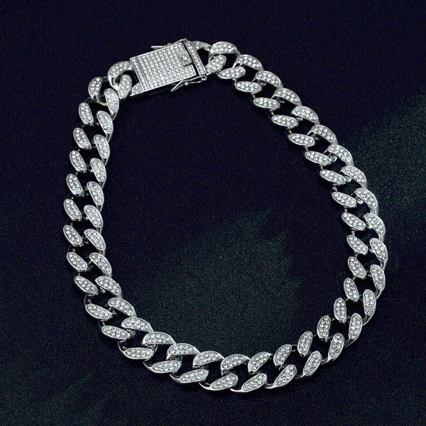

chains emmaya men hip hop necklace miami cuban chain iced out bling hiphop necklaces male charm jewelry gift party, Silver