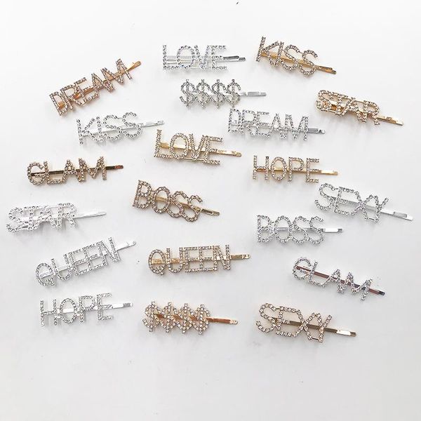 

false eyelashes 20pcs/lot shining hair clip kiss star queen small size girls hairclips glitter birthday gift for children