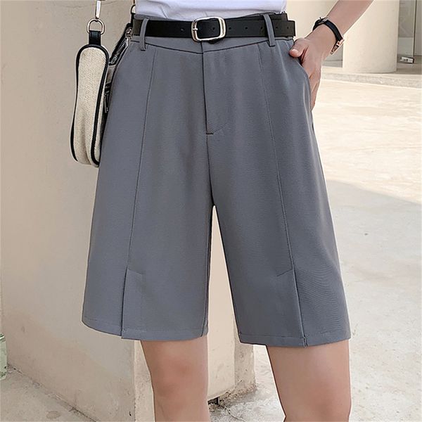 

women's shorts hzirip solid split xs-2xl shorts chic with femme belt ol all loose games summer thin plus size 5cdg, White;black