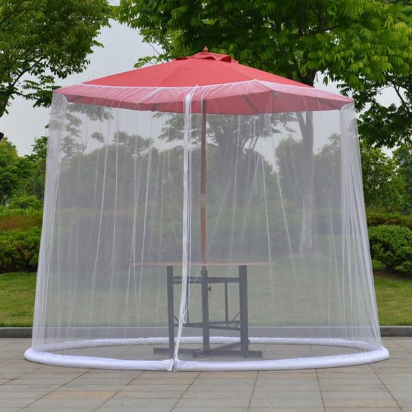 

shade patio polyester see through outdoor mosquito net table umbrella cover anti insect afternoon tea sun protection zipper closure