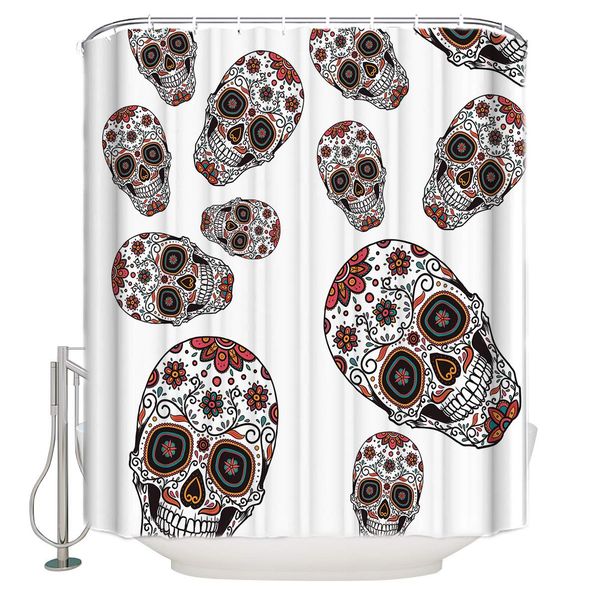 

halloween shower curtain with 12 hooks 72x96inch, polyester shower bath curtains waterproof home bathroom decorations, horror