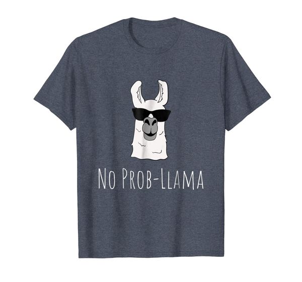 

no prob-llama no problem cute funny cool llama alpaca shirt, White;black